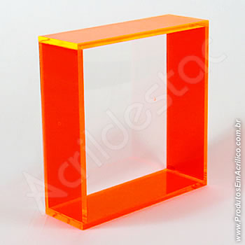 Nicho em acrílico colorido 10,0mm quadrado  