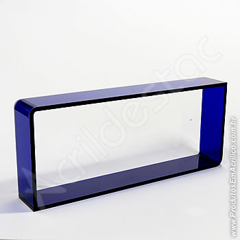 Nicho em acrílico colorido 10,0mm retangular