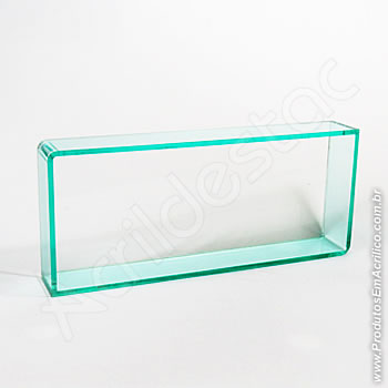 Nicho em acrílico colorido 10,0mm retangular