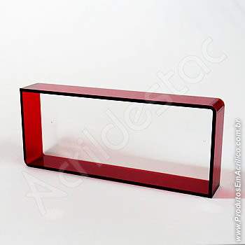 Nicho em acrílico colorido 10,0mm retangular