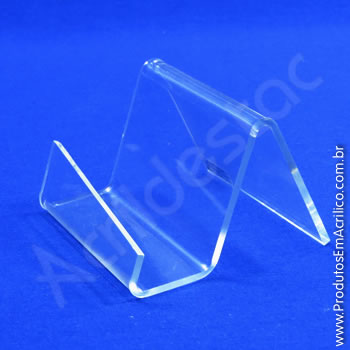 Porta cartão com lateral aberta em acrilico Medindo 6,5cm altura X 9,5cm largura  