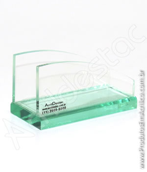 Porta cartão em acrilico Medindo 5,0cm altura X 9,5cm largura