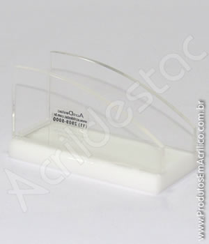 Porta cartão em acrilico Medindo 5,0cm altura X 9,5cm largura 