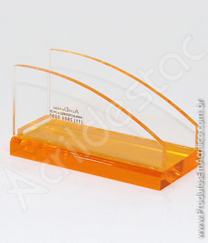 Porta cartão em acrilico Medindo 5,0cm altura X 9,5cm largura 