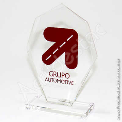 Troféu em acrílico Cristal, figurado