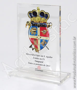 Troféu em acrílico cristal Retangular