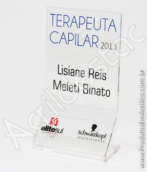 Troféu em acrílico, modelo Z