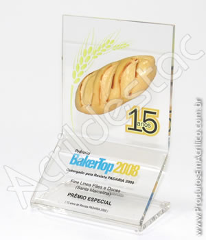 Troféu em acrílico, modelo Z