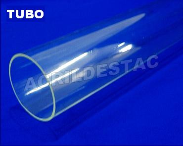 Tubo de acrílico Cristal com costura 10cm Diam x 99/100cm Alt