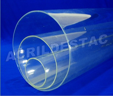 Tubo de acrílico Cristal com costura 10cm Diam x 99/100cm Alt