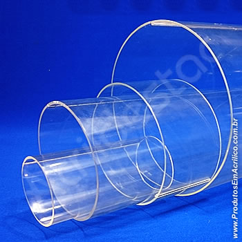 Tubo de acrílico Cristal sem costura 10cm (Ø) x 100cm Altura