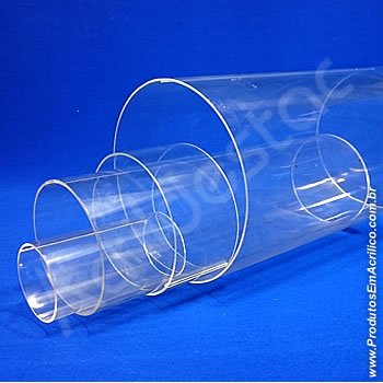 Tubo de acrílico Cristal (transparente)  20cm (Ø) x 100cm Altura