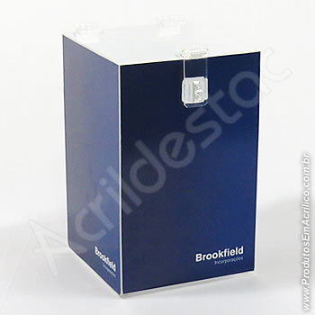 Urna de acrílico Branca 20cm alt Retangular