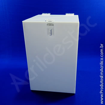 Urna de acrílico Branca 20cm alt Retangular