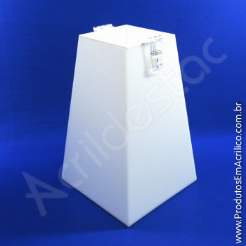 Urna de acrílico Branco 40cm alt Piramidal 