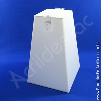 Urna de acrílico Branco 50cm alt Piramidal 