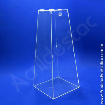 Urna de acrílico Cristal 100cm alt Piramidal