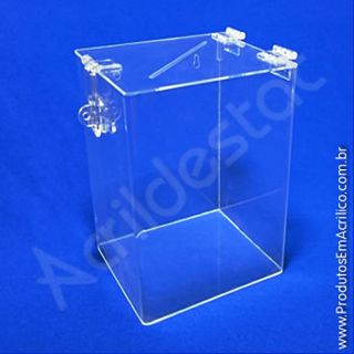 Urna de acrílico cristal 16cm alt Retangular