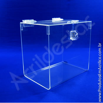 Urna de acrílico Cristal 18cm alt Retangular