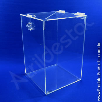 Urna de acrílico Cristal 20cm alt Retangular