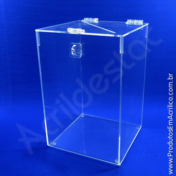 Urna de acrílico Cristal 20cm alt Retangular