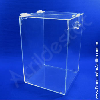 Urna de acrílico Cristal 40cm alt Retangular