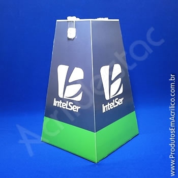 Urna de acrílico Cristal 50cm alt Piramidal 