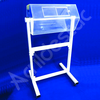 Urna em acrílico Giratória Horizontal com Pedestal - Personalizada 2 Faces