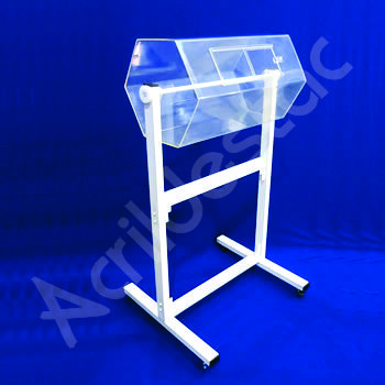 Urna em acrílico Giratória Horizontal com Pedestal - Personalizada 2 Faces