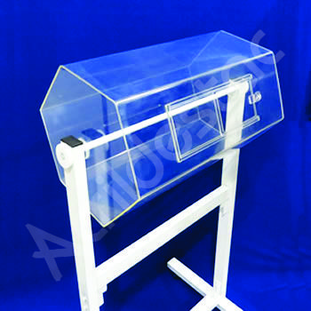 Urna em acrílico Giratória Horizontal com Pedestal - Personalizada 2 Faces